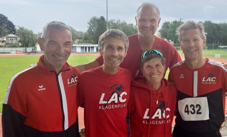 ein Teil des LAC-Mastersteams: von links - Hans-Joachim Imre, Siegfried Stupnig, Gasper Günther (Betreuung), Uli Striednig (Mastersreferentin), Richard Peterl © LAC-Klagenfurt