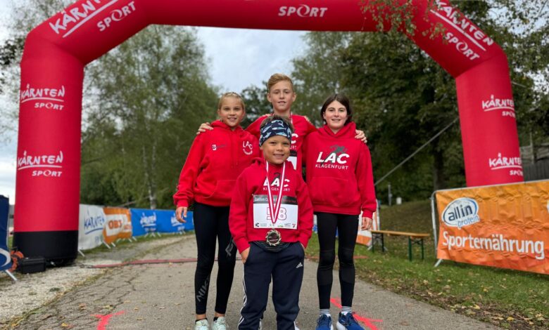 Foto zVg von links: Sie trugen wesentlich zum LAC-Gesamterfolg bei die Kinderläufer Maya Repitsch, Konstantin Kollmann, Matteo Cuoni, Emma Stuck