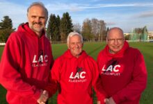 Foto/KK Repitsch von rechts: Gunther Spath (LAC-Obmann und ÖSTA-Trainer), Walter Steinbrugger, Günther Gasper (ÖSTA-Trainer)