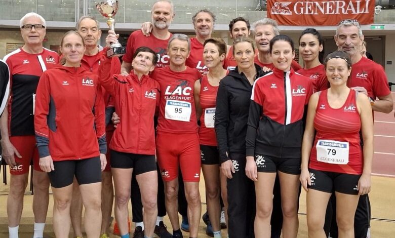 Foto/KK Hermi Goljer: das LAC-Team bei der Pokalübergabe im Rahmen der ÖMS der Masters 2025.